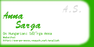 anna sarga business card